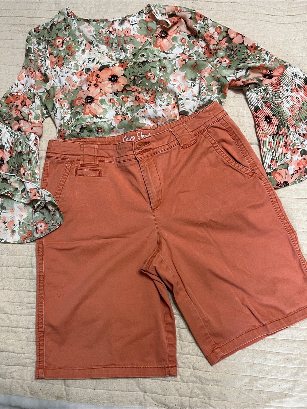St. John's Bay Women’s Terracotta Flat Front Shorts size 12